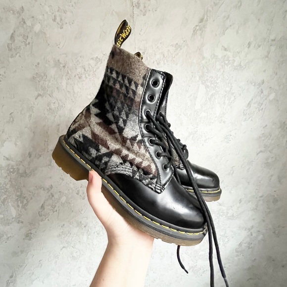 Dr. Martens Shoes - Dr. Martens x Pendleton Collab Wool Aztec Boots US Womens 7 Pagosa Springs Black